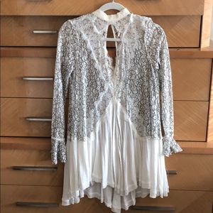 Mock neck lace tunic / dress